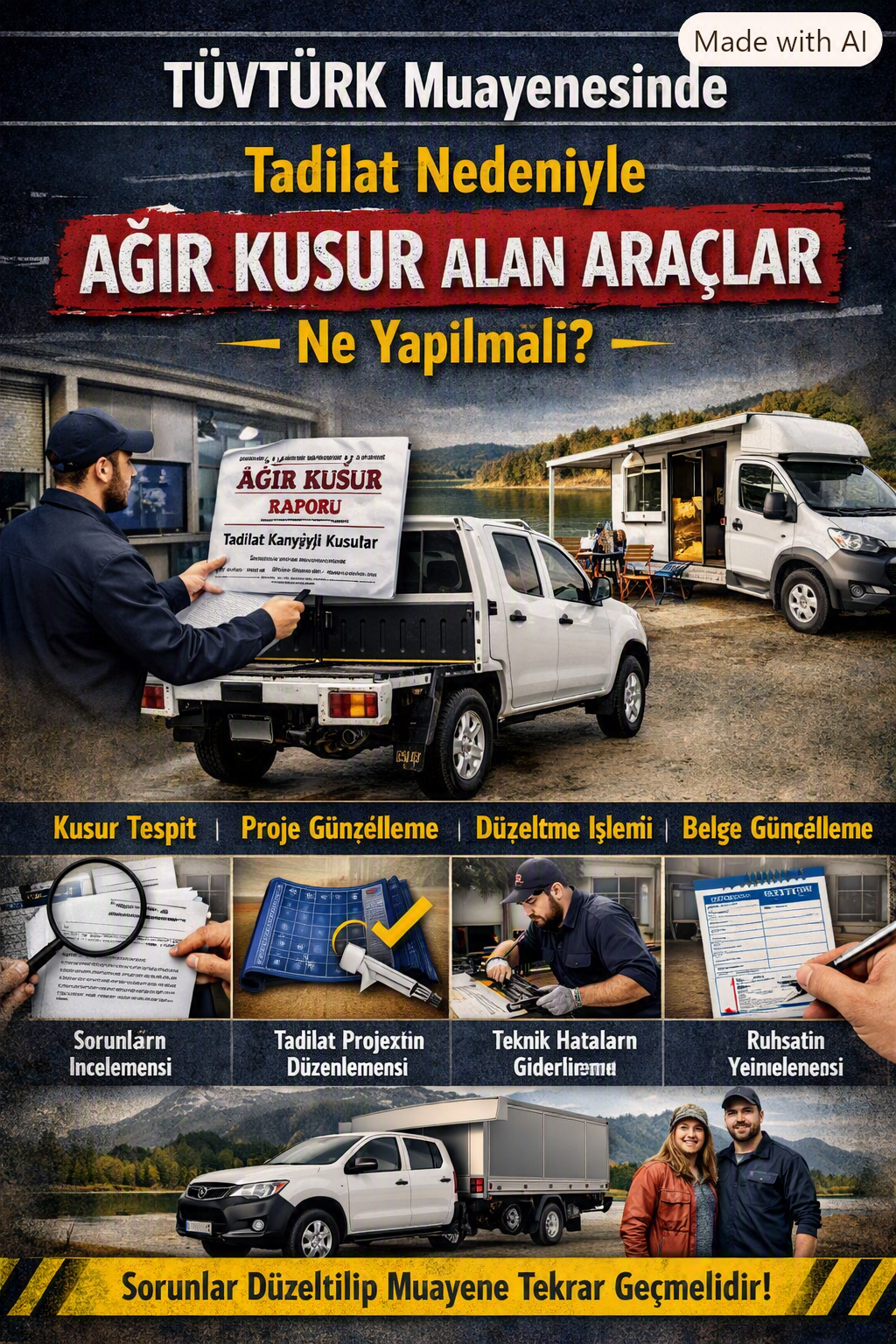 TÜVTÜRK Muayenesinde Tadilat Nedeniyle Ağır Kusur Alan Araçlarda Ne Yapılmalı?