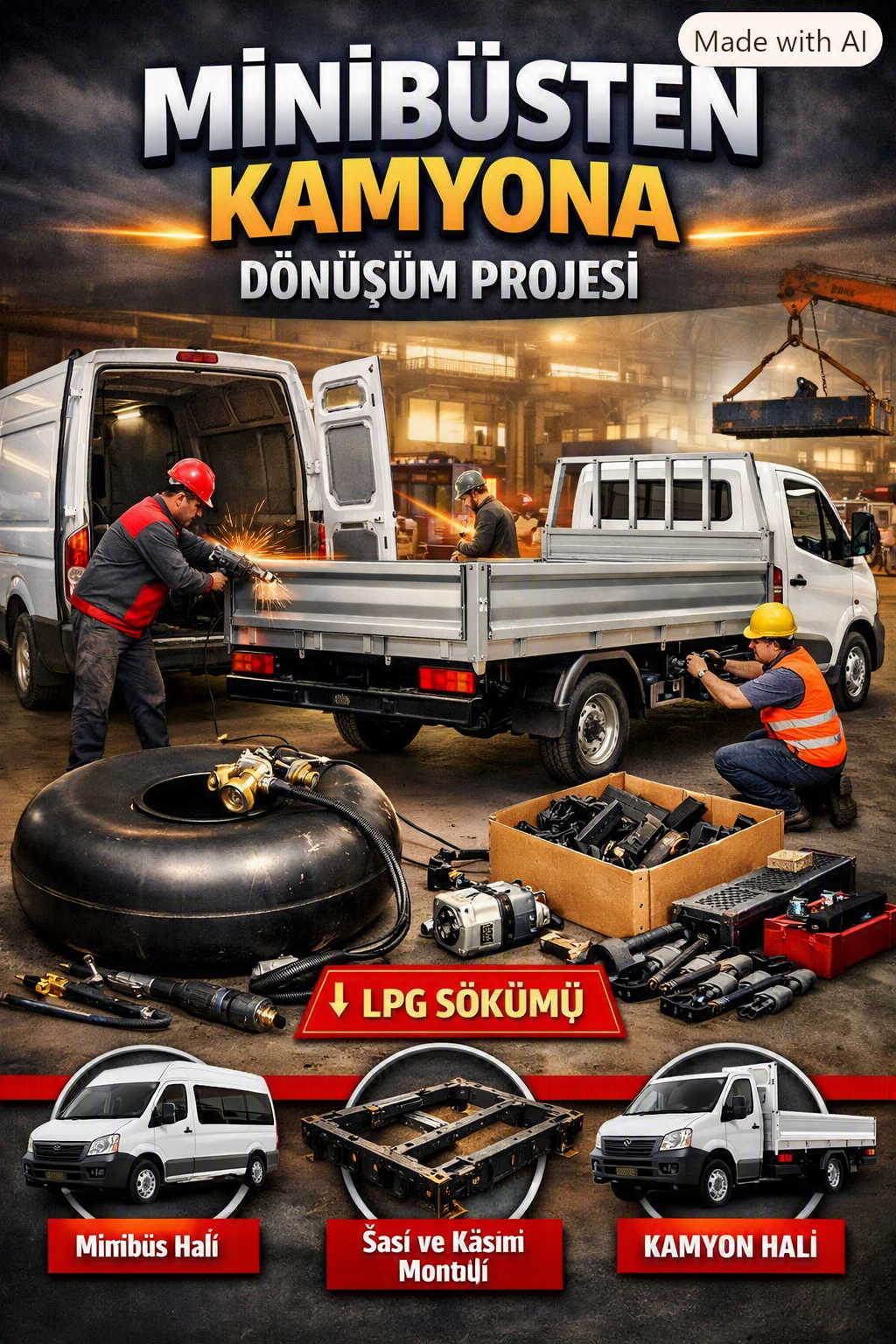 Minibüsten Kamyona Dönüşüm Projesi