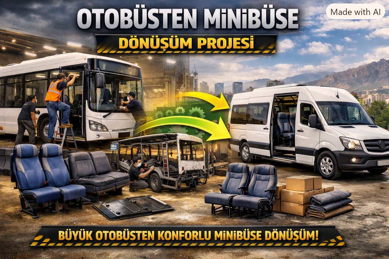 Otobüsten Minibüse Dönüşüm Projesi