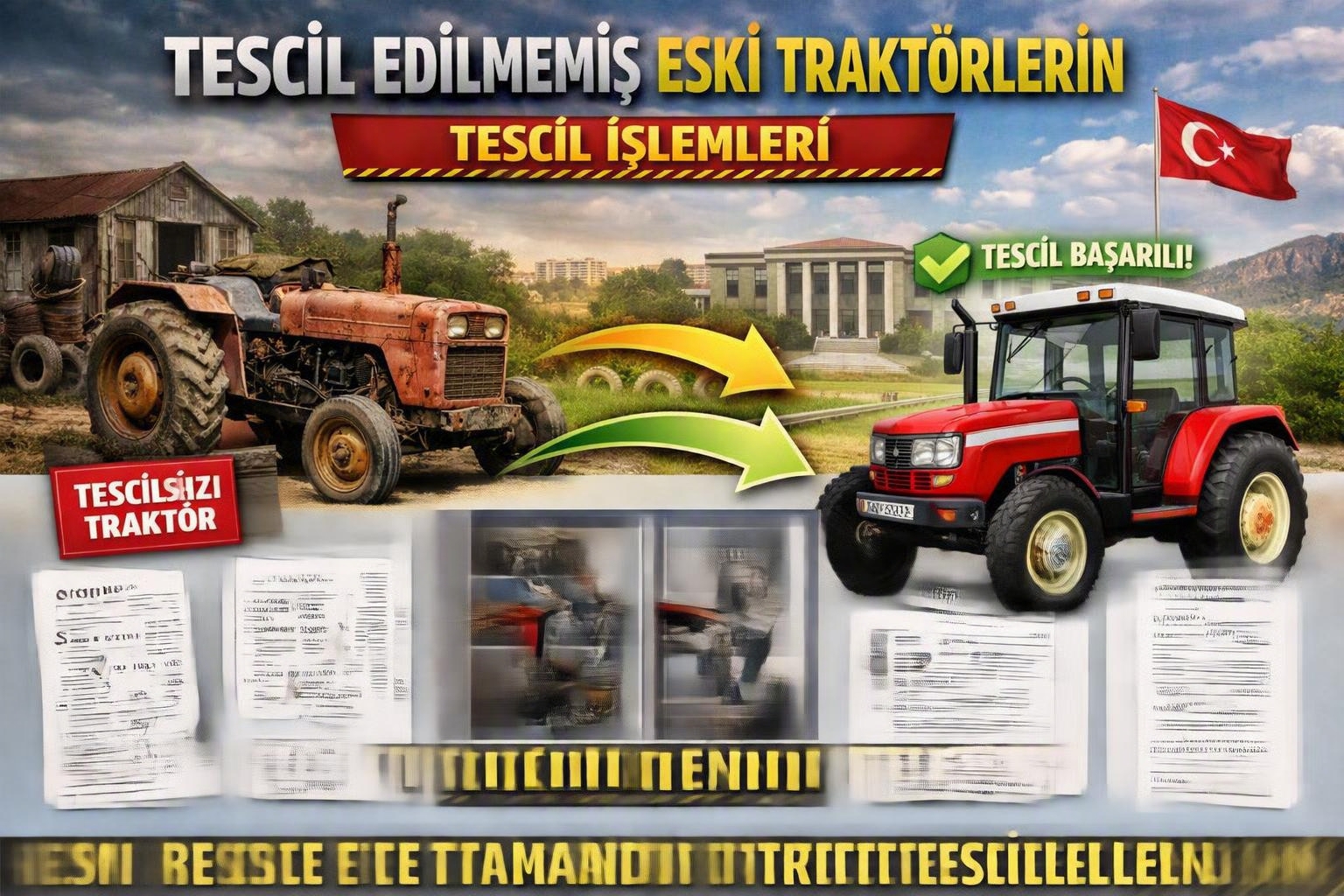 Tescil Edilmemiş Eski Traktörlerin Tescil İşlemleri